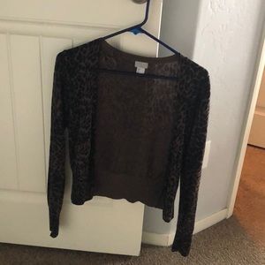 Leopard button up sweater